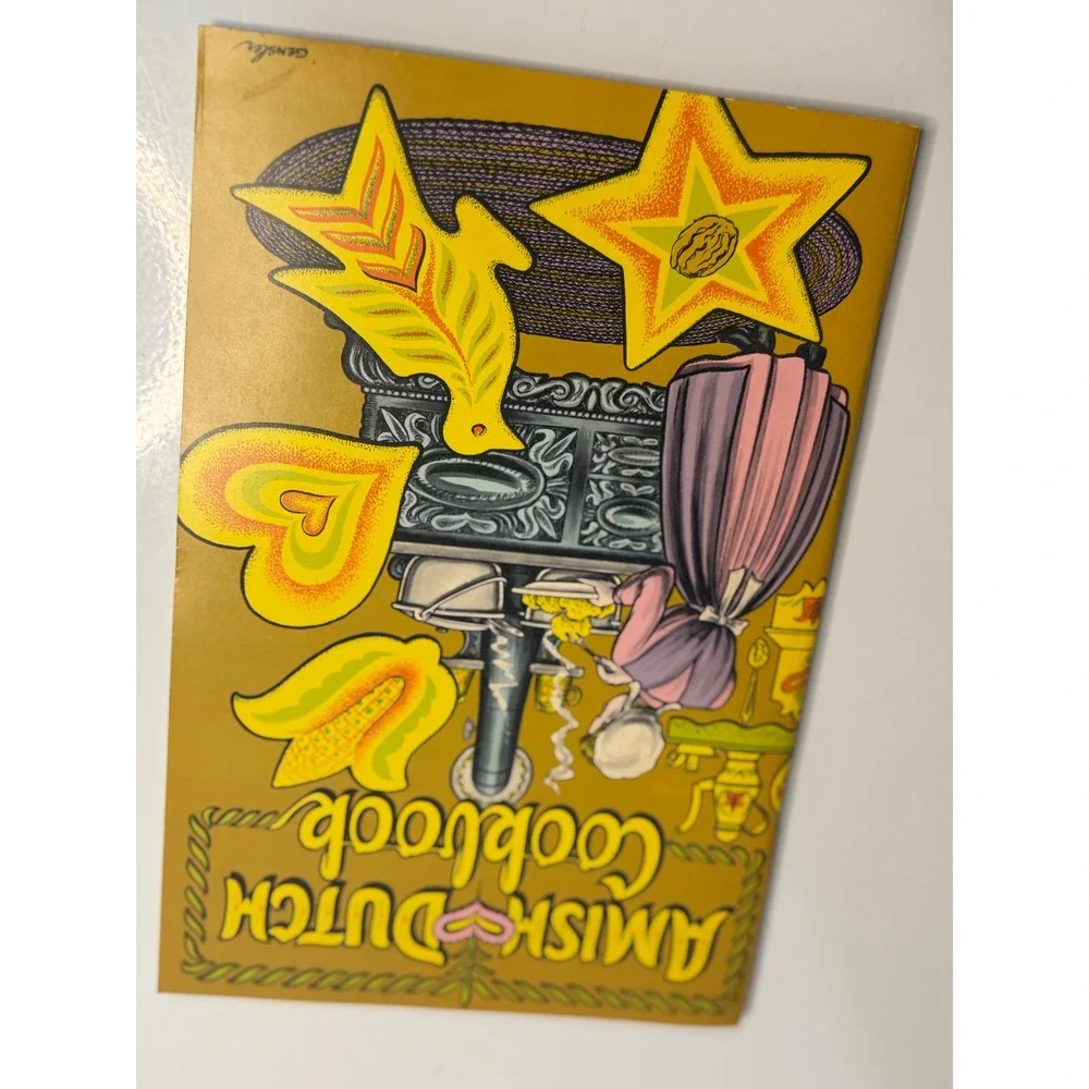 VTG Amish Dutch Cookbook Ruth‎ Redcay Yellow Folk Art Recipes Pennsylvania Dutch